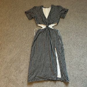 COPY - Plaid Cutout MIDI Dress